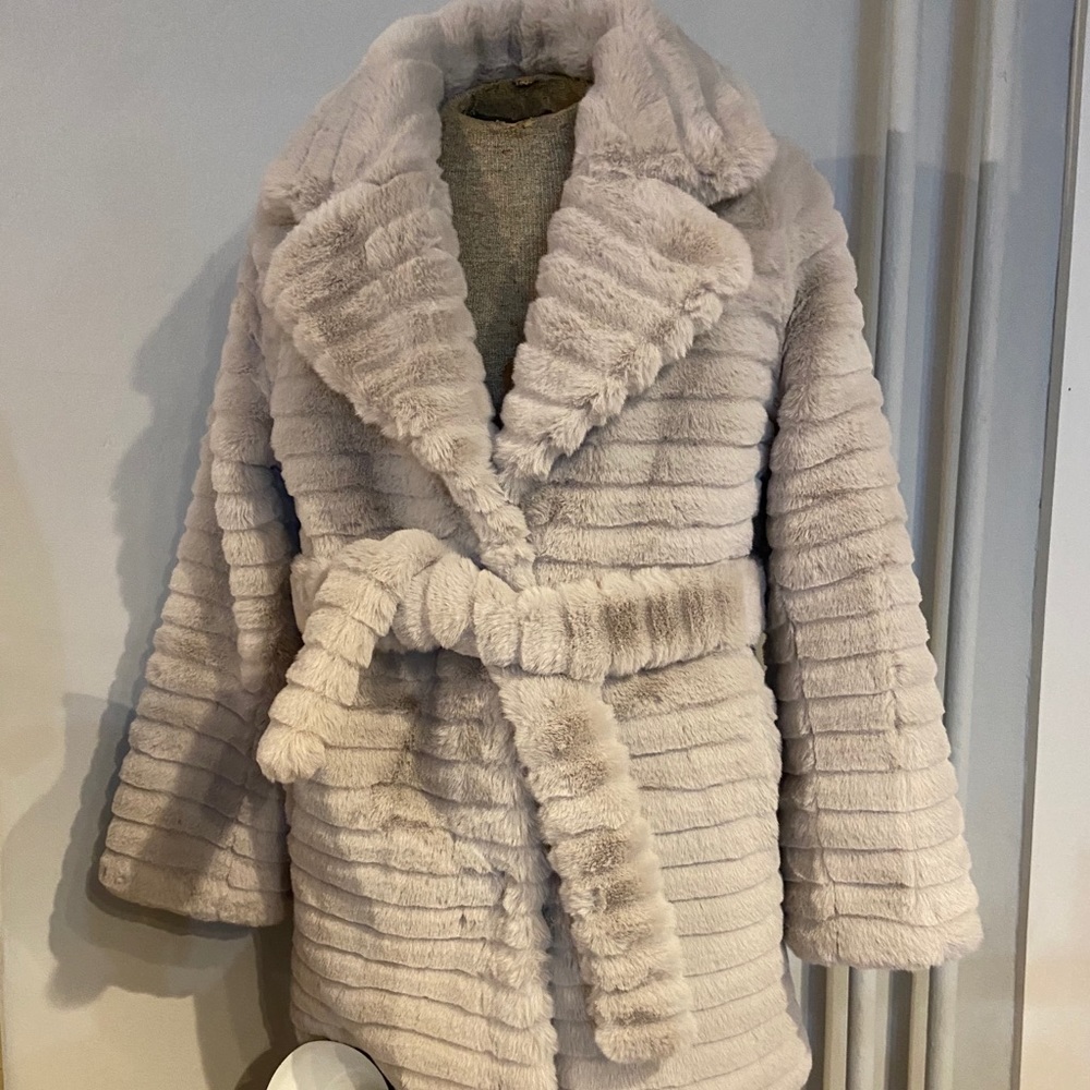 Grey Faux Fur Coat